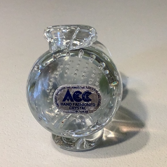 American Cut Crystal Corp. clear owl paperweight - Picture 3 of 4